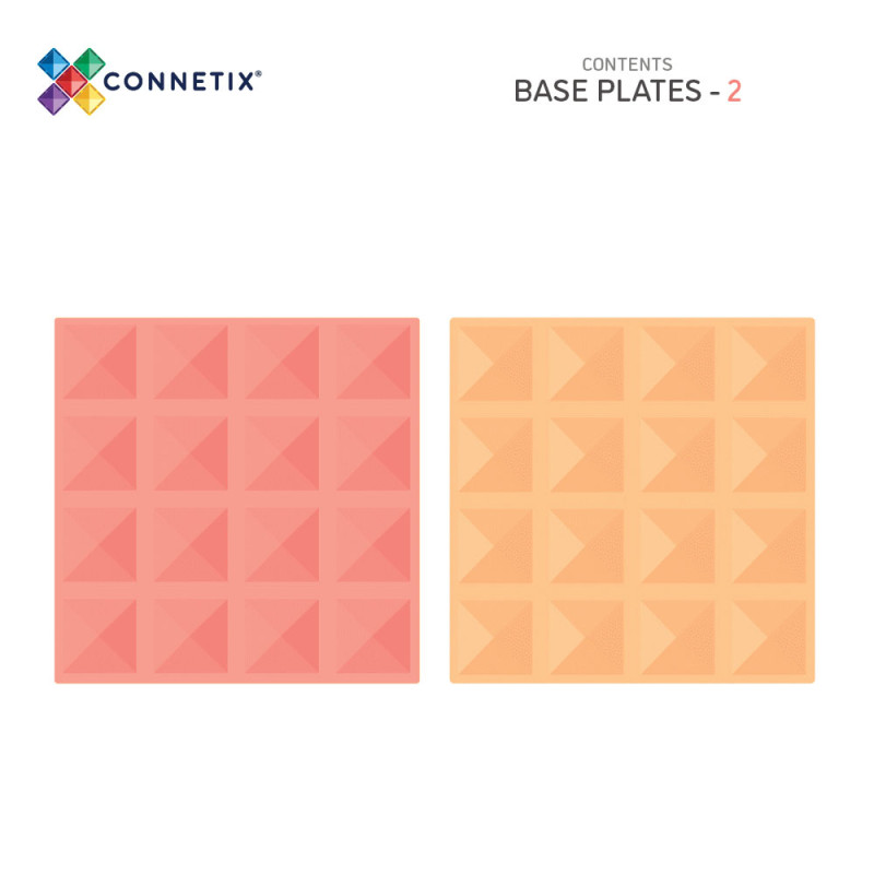 CONNETIX® Pastell Lemon & Peach Grundplatten – 2 Stück CONNETIX® Pastell Lemon & Peach Grundplatten – 2 Stück