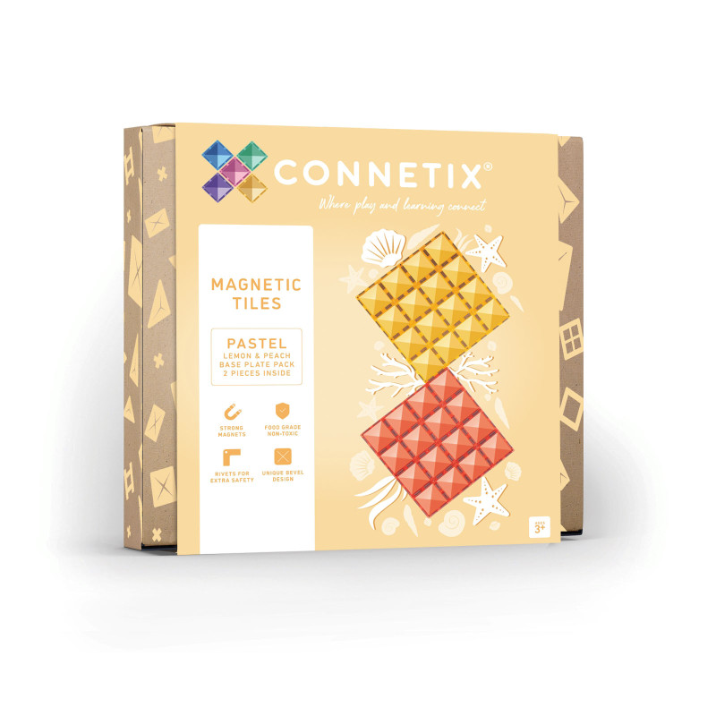 CONNETIX® Pastell Lemon & Peach Grundplatten – 2 Stück CONNETIX® Pastell Lemon & Peach Grundplatten – 2 Stück