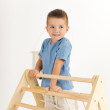 Dreiseitiges Pikler-Dreieck mit Kletterwand und Seil Dreiseitiges Pikler-Dreieck mit Kletterwand und Seil
