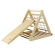 Dreiseitiges Pikler-Dreieck mit Kletterwand und Seil Dreiseitiges Pikler-Dreieck mit Kletterwand und Seil