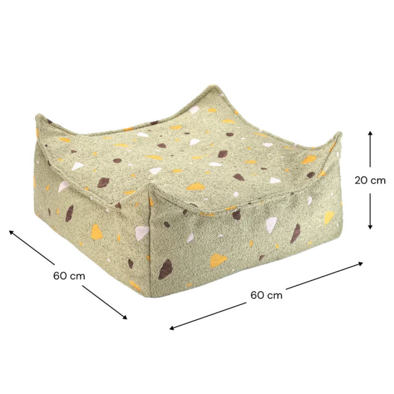 Ottomane Wigiwama® - Terrazzo Moss Square Ottoman Ottomane Wigiwama® - Terrazzo Moss Square Ottoman