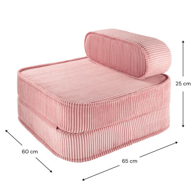 Ausklappbarer Kindersessel Wigiwama® – Pink Mousse Flip