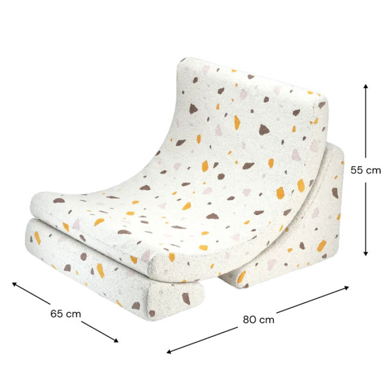 Ausklappbarer Kindersessel Wigiwama® - Terrazzo Marble Moon Ausklappbarer Kindersessel Wigiwama® - Terrazzo Marble Moon