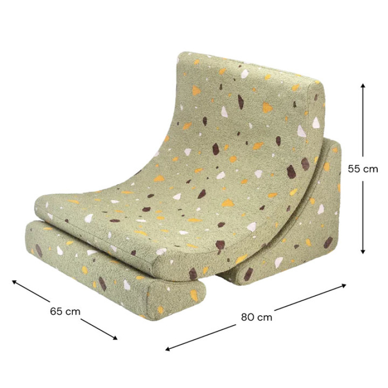 Ausklappbarer Kindersessel Wigiwama® - Terrazzo Moss Moon Ausklappbarer Kindersessel Wigiwama® - Terrazzo Moss Moon