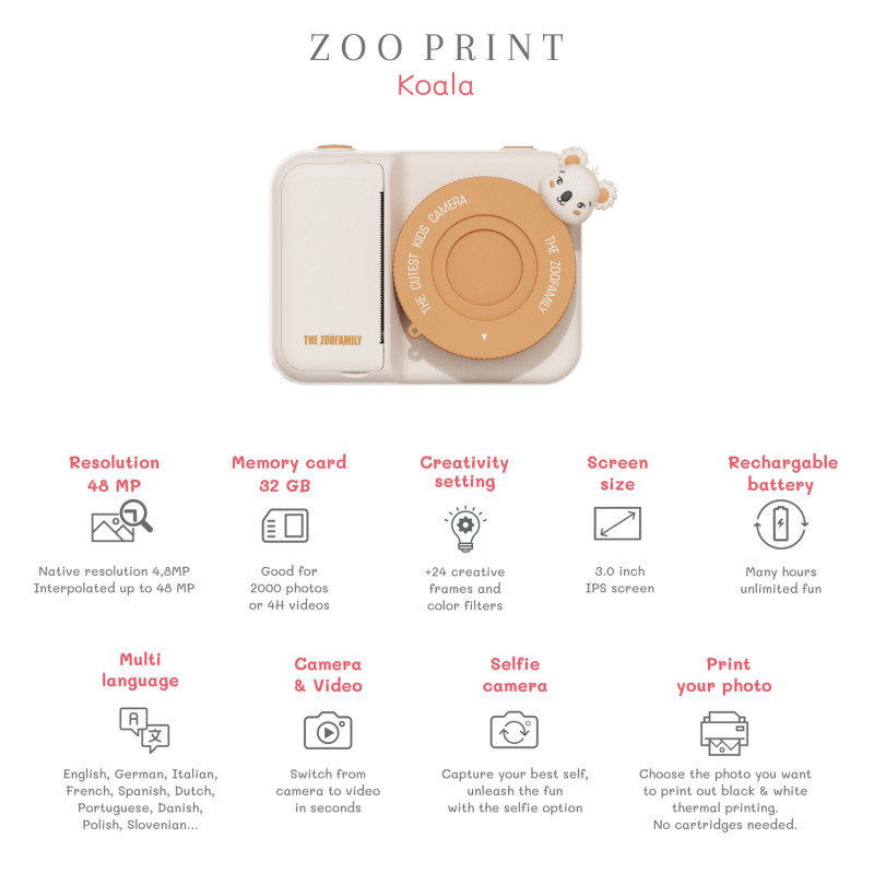 The Zoofamily Print Kinder-Digitalkamera Koala