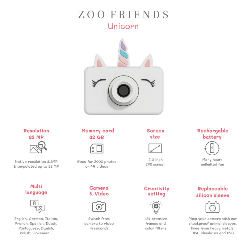 The Zoofamily Kinder-Digitalkamera Einhorn The Zoofamily Kinder-Digitalkamera Einhorn