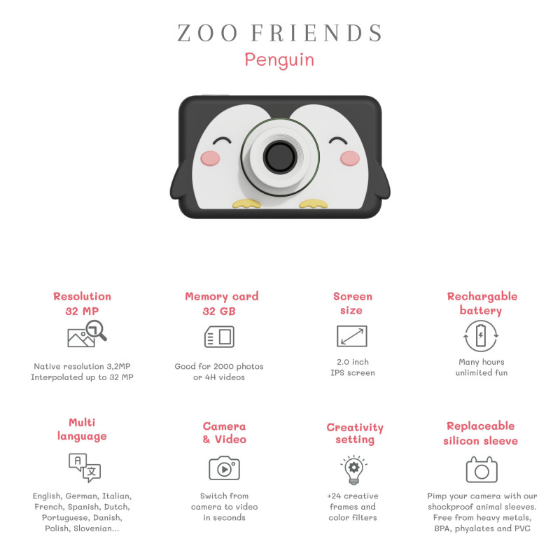The Zoofamily Kinder-Digitalkamera Pinguin The Zoofamily Kinder-Digitalkamera Pinguin