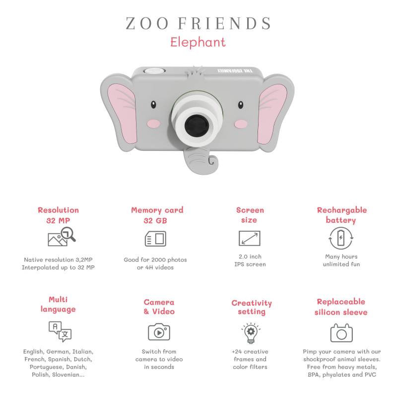 The Zoofamily Kinder-Digitalkamera Elefant The Zoofamily Kinder-Digitalkamera Elefant