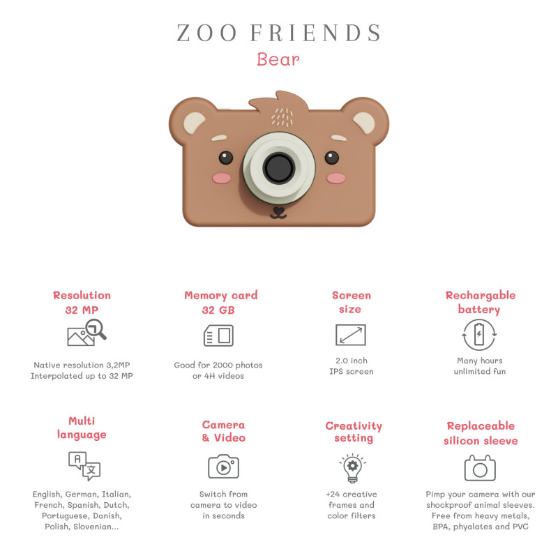 The Zoofamily Kinder-Digitalkamera Bär The Zoofamily Kinder-Digitalkamera Bär