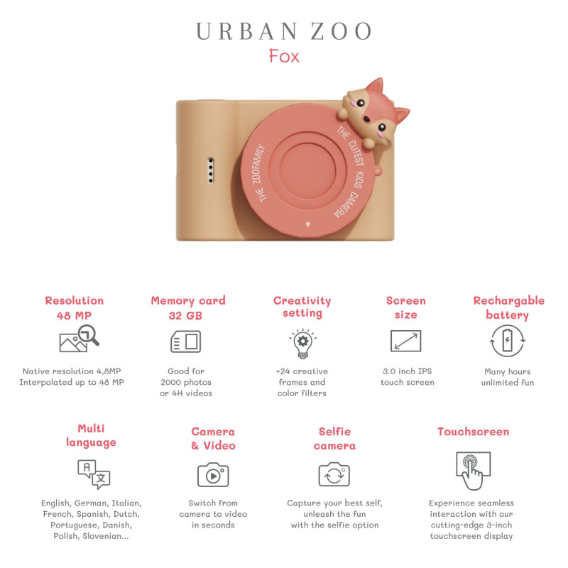 The Zoofamily UrbanZoo Kinder-Digitalkamera Fuchs The Zoofamily UrbanZoo Kinder-Digitalkamera Fuchs