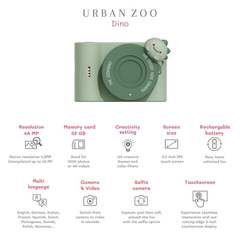 The Zoofamily UrbanZoo Kinder-Digitalkamera Dino The Zoofamily UrbanZoo Kinder-Digitalkamera Dino