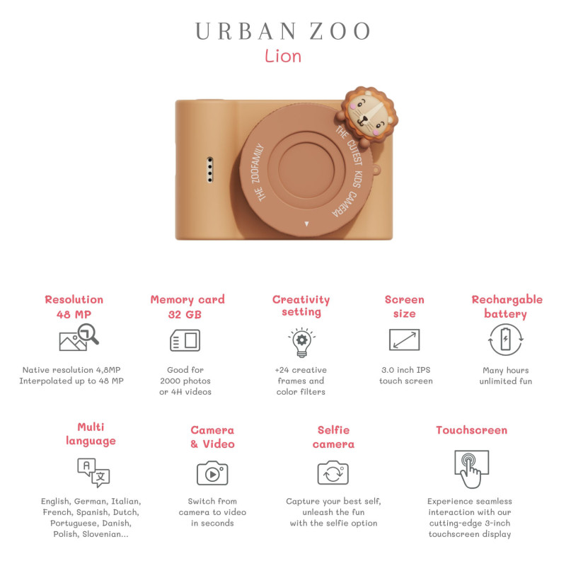 The Zoofamily UrbanZoo Kinder-Digitalkamera Löwe The Zoofamily UrbanZoo Kinder-Digitalkamera Löwe