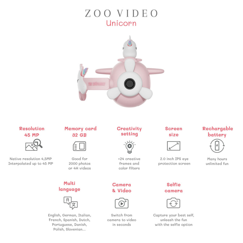 The Zoofamily Video Kinder-Digitalkamera Einhorn The Zoofamily Video Kinder-Digitalkamera Einhorn