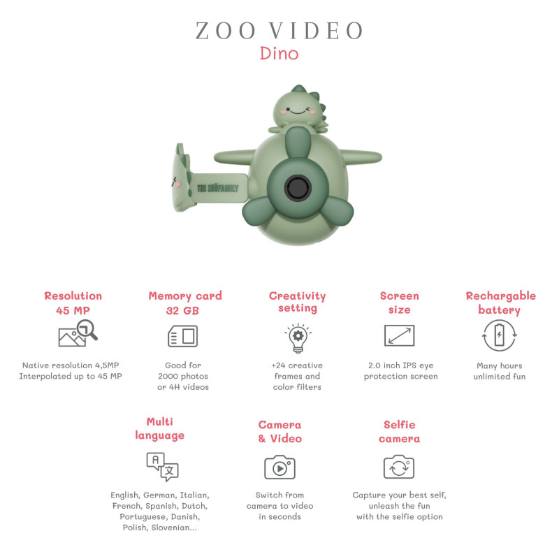 The Zoofamily Video Kinder-Digitalkamera Dino The Zoofamily Video Kinder-Digitalkamera Dino