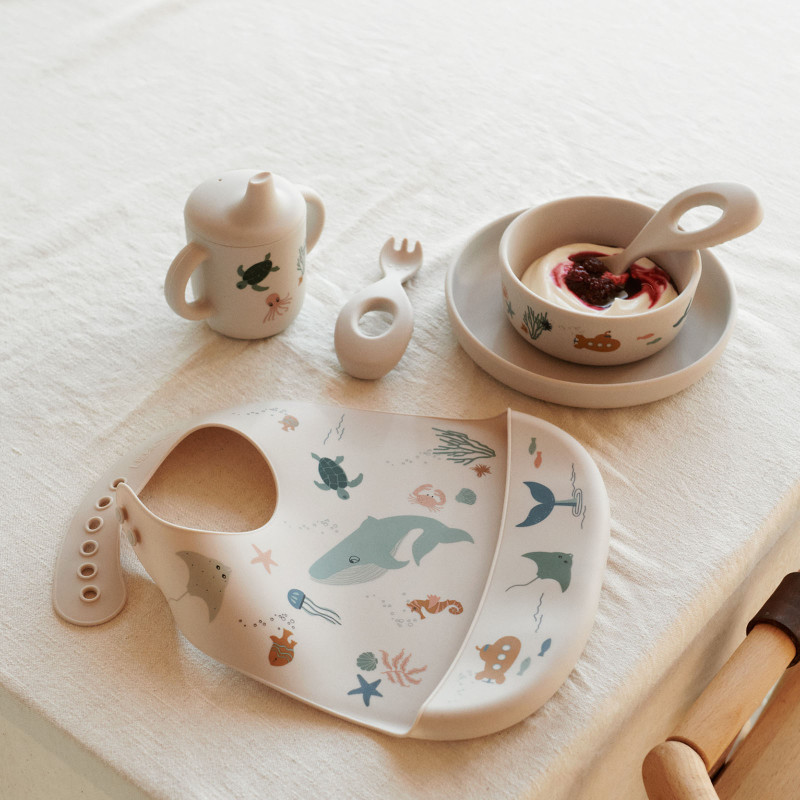 LIEWOOD Silikonlätzchen Tilda Sea Creature Sandy 2 Stück