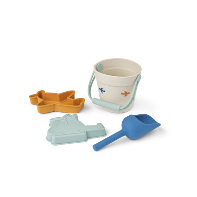 LIEWOOD Strandspiel-Set mit Förmchen und Eimer Aviator Mini