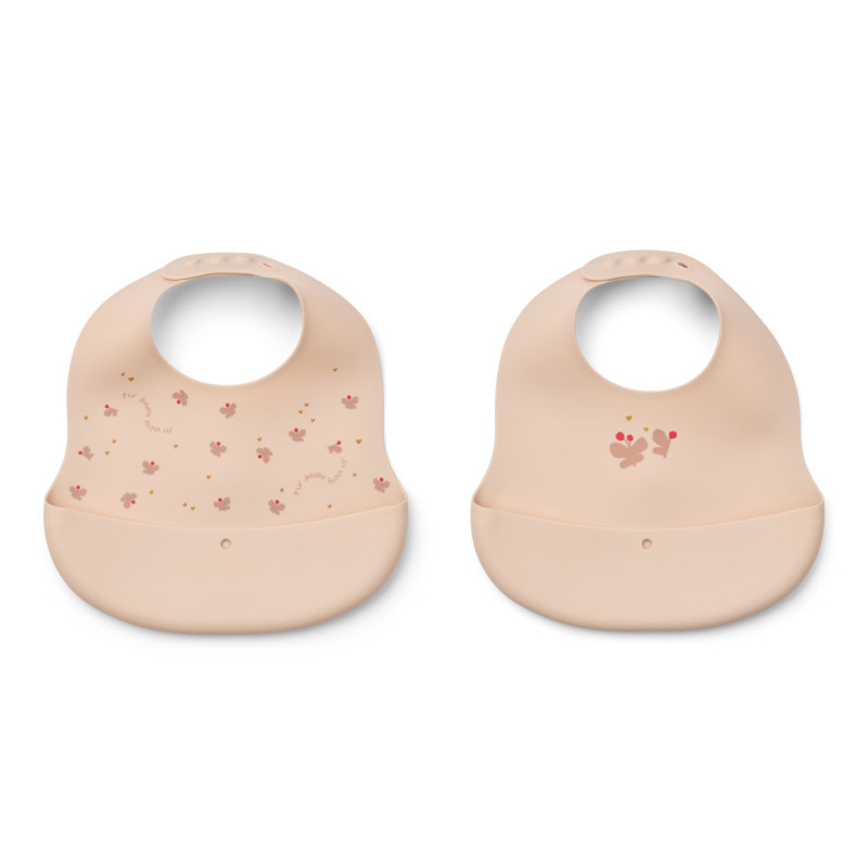 LIEWOOD Silikonlätzchen Ember Mini Butterfly / Apple blossom 2 Stück