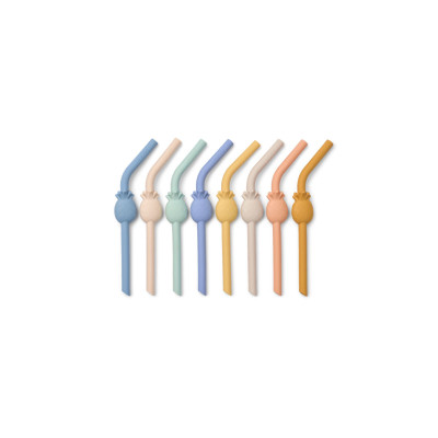 LIEWOOD Silikonstrohhalme Carlson Ananas 8er-Set