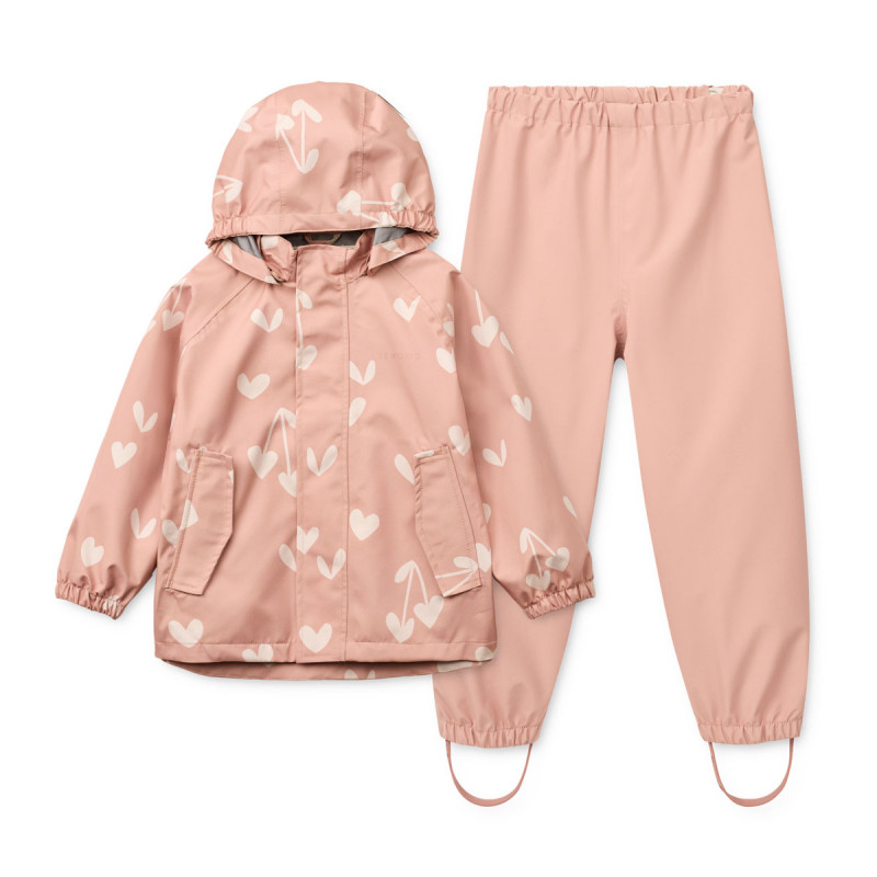 LIEWOOD Pedia wasserdichtes Set – Jacke und Hose Sweethearts / Pale tuscany