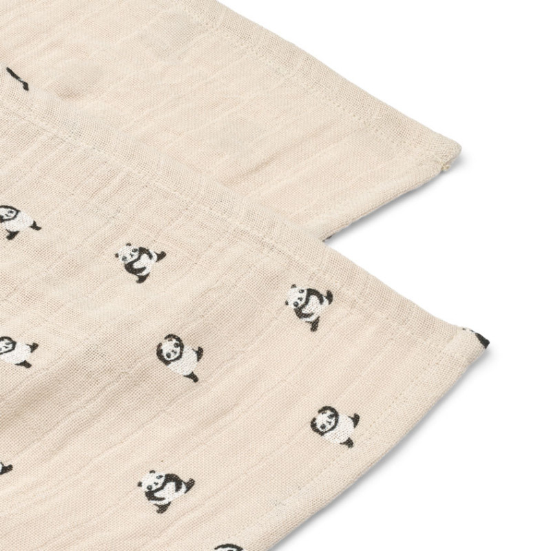 LIEWOOD Mulltücher Lewis 2er-Pack Mini panda / Sandy mix