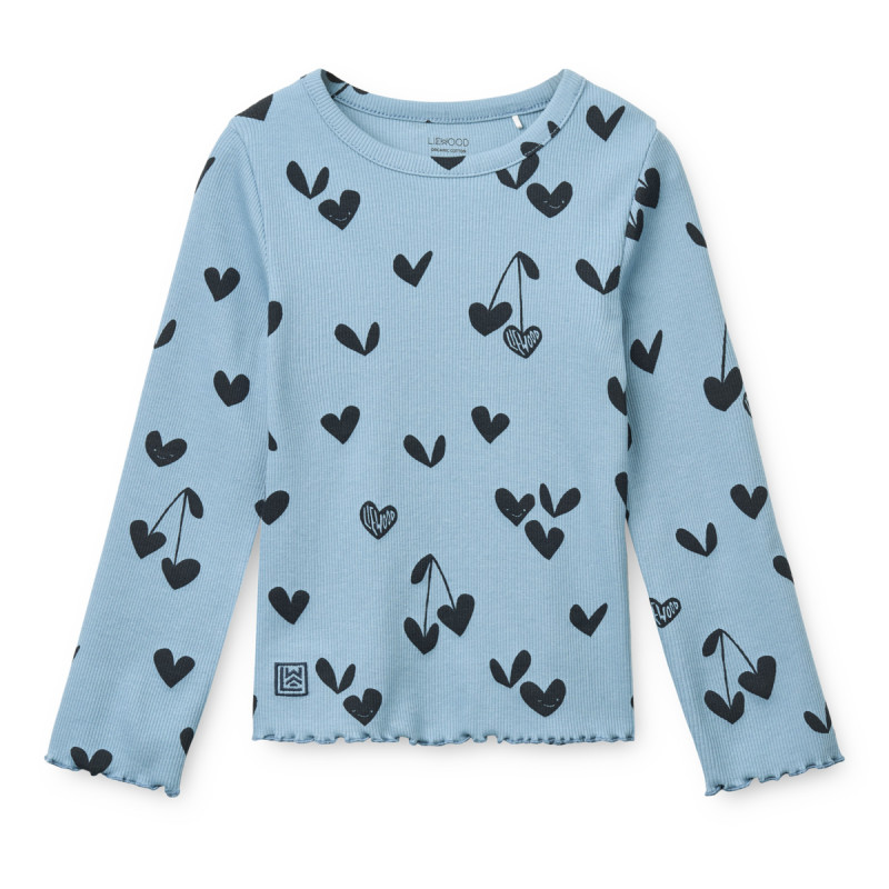 LIEWOOD NIEVE geripptes Langarmshirt Sweethearts / Beach blue