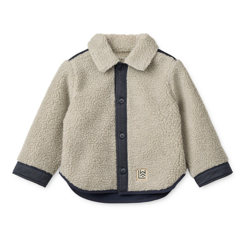 LIEWOOD ELIAN Kinder-Fleecehemd Mist / Classic navy