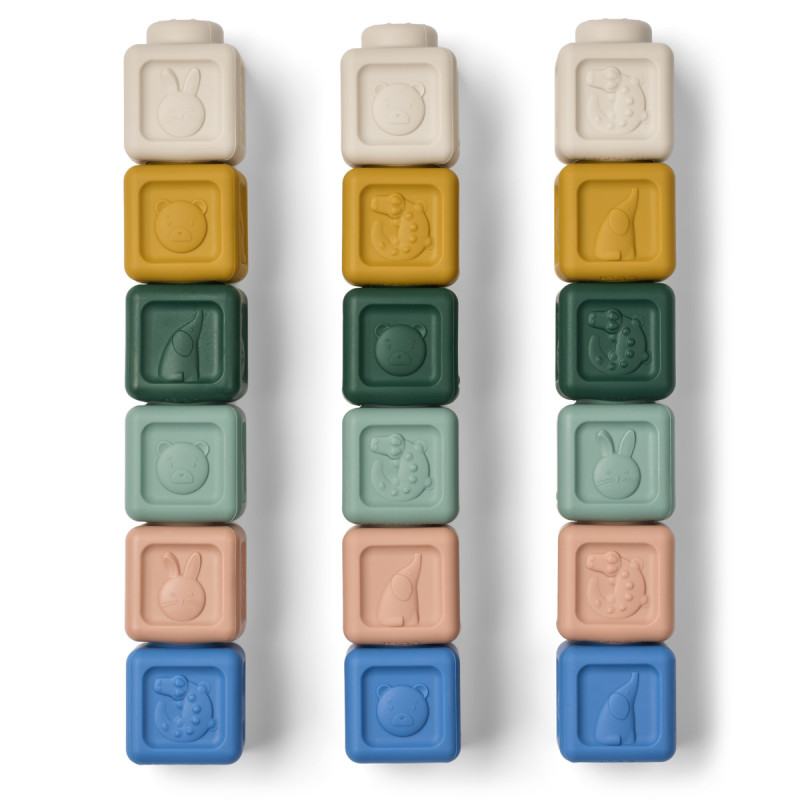 LIEWOOD VEDA Silikonbausteine 18er-Set Beach Blue Multi mix