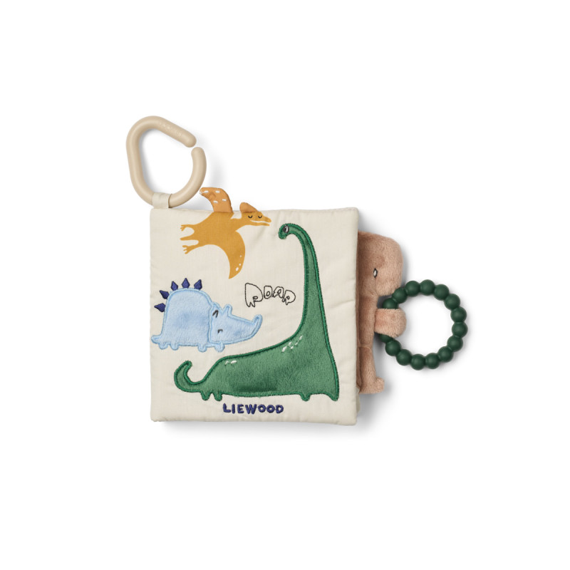 LIEWOOD FEY Weiches Fühlbuch Dino Roar / Dove blue