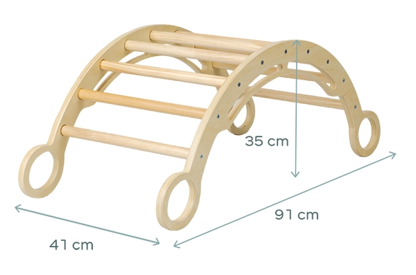 Kletterset Pikler M mit Montessori-Kletterbogen Maße