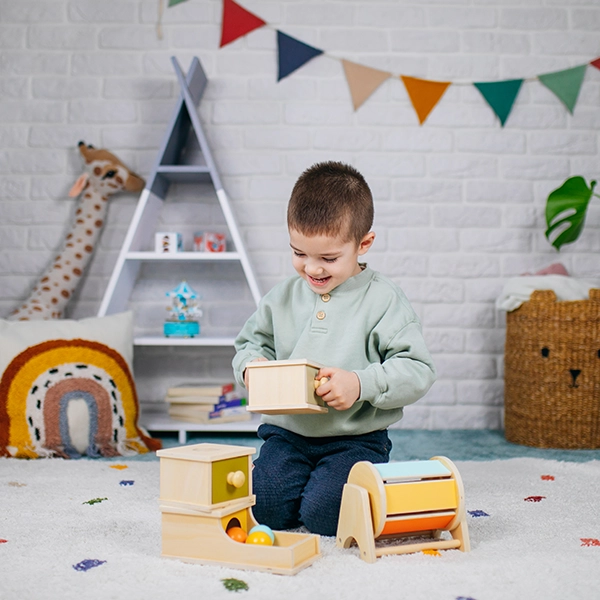 Montessori-Drehzylinder mit Glöckchen – Joybex