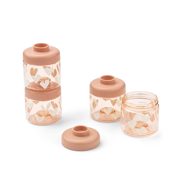 LIEWOOD Dominique Tritan-Behälter für Babynahrung 100 ml 4er-Set Sweethearts / Pale tuscany LIEWOOD Dominique Tritan-Behälter für Babynahrung 100 ml 4er-Set Sweethearts / Pale tuscany