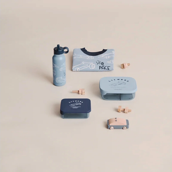 LIEWOOD Tritan-Lunchbox Arthur Race cars / Beach blue