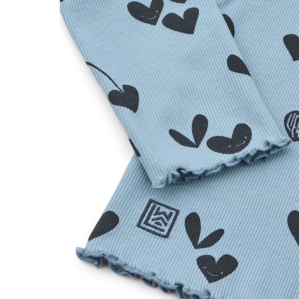 LIEWOOD NIEVE geripptes Langarmshirt Sweethearts / Beach blue LIEWOOD NIEVE geripptes Langarmshirt Sweethearts / Beach blue